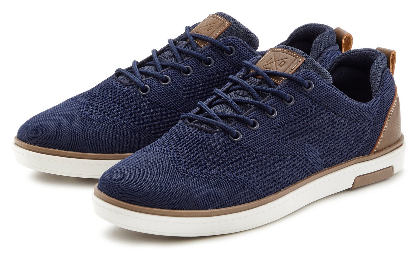 John Devin Schnürschuh Sneaker Mesh-Optik, Freizeitschuh, Halbschuh, Schnürhalbschuh Unisex VEGAN (blau)