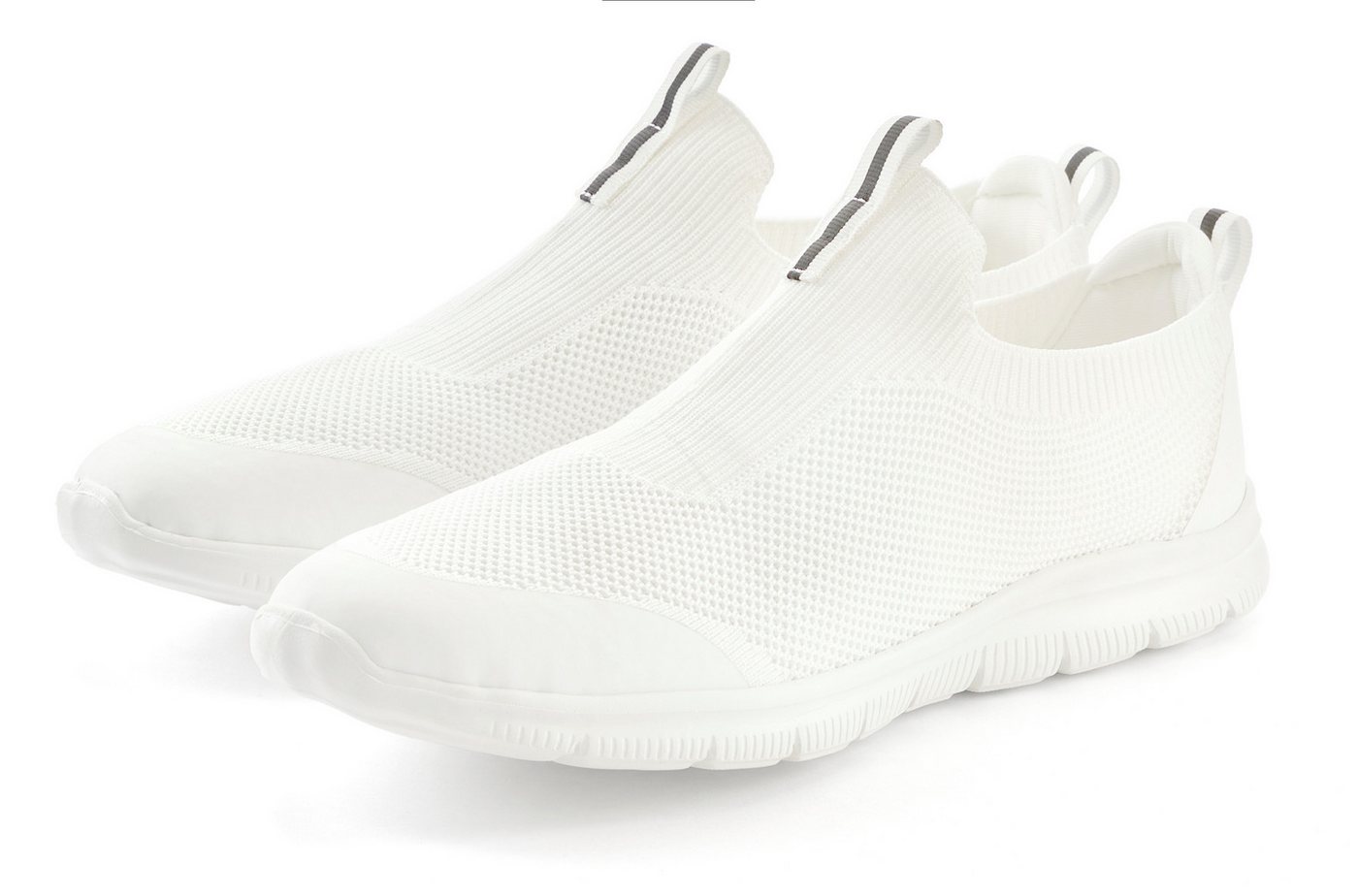 John Devin Sneaker Slipper, Freizeitschuh, Sneaker mit ultraleichter Sohle Unisex VEGAN (weiß)