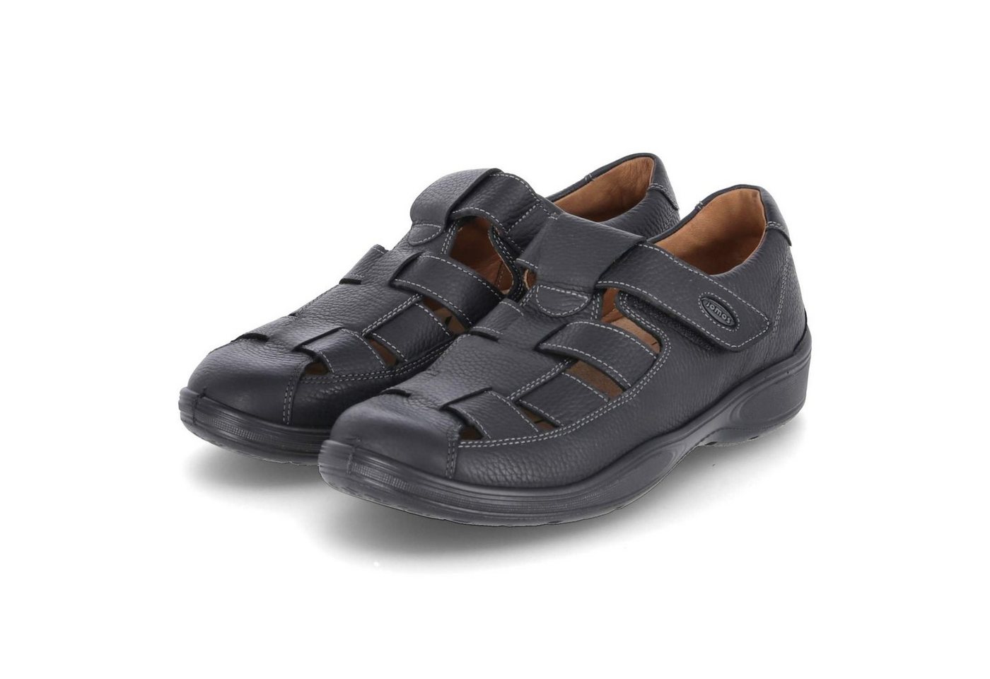 Jomos Herren Sandalen Schwarz Glattleder Sandale
