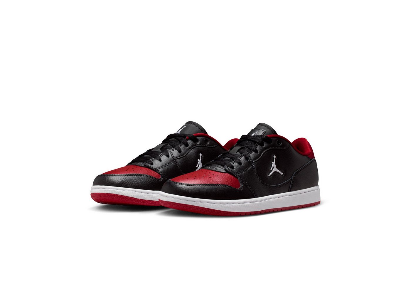 Jordan Court Connect Low Sneaker inspiriert vom Look des Air Jordan 1 (schwarz/weiß/rot)