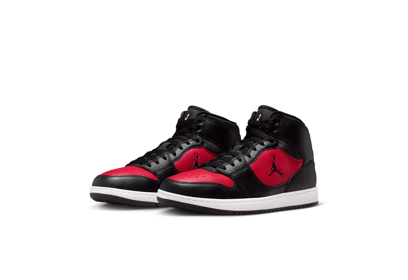 Jordan Court Connect Mid Sneaker inspiriert vom Look des Air Jordan 1 (schwarz/rot/weiß)