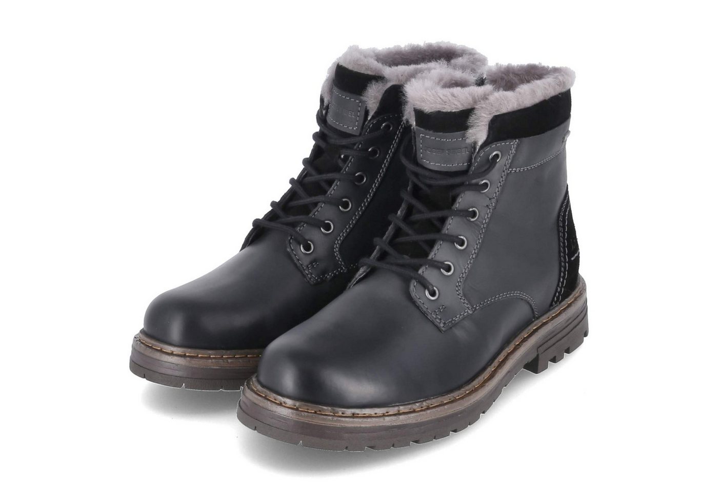 Josef Seibel 20850LA586/100 Herren Glattleder schwarz Schnürstiefel