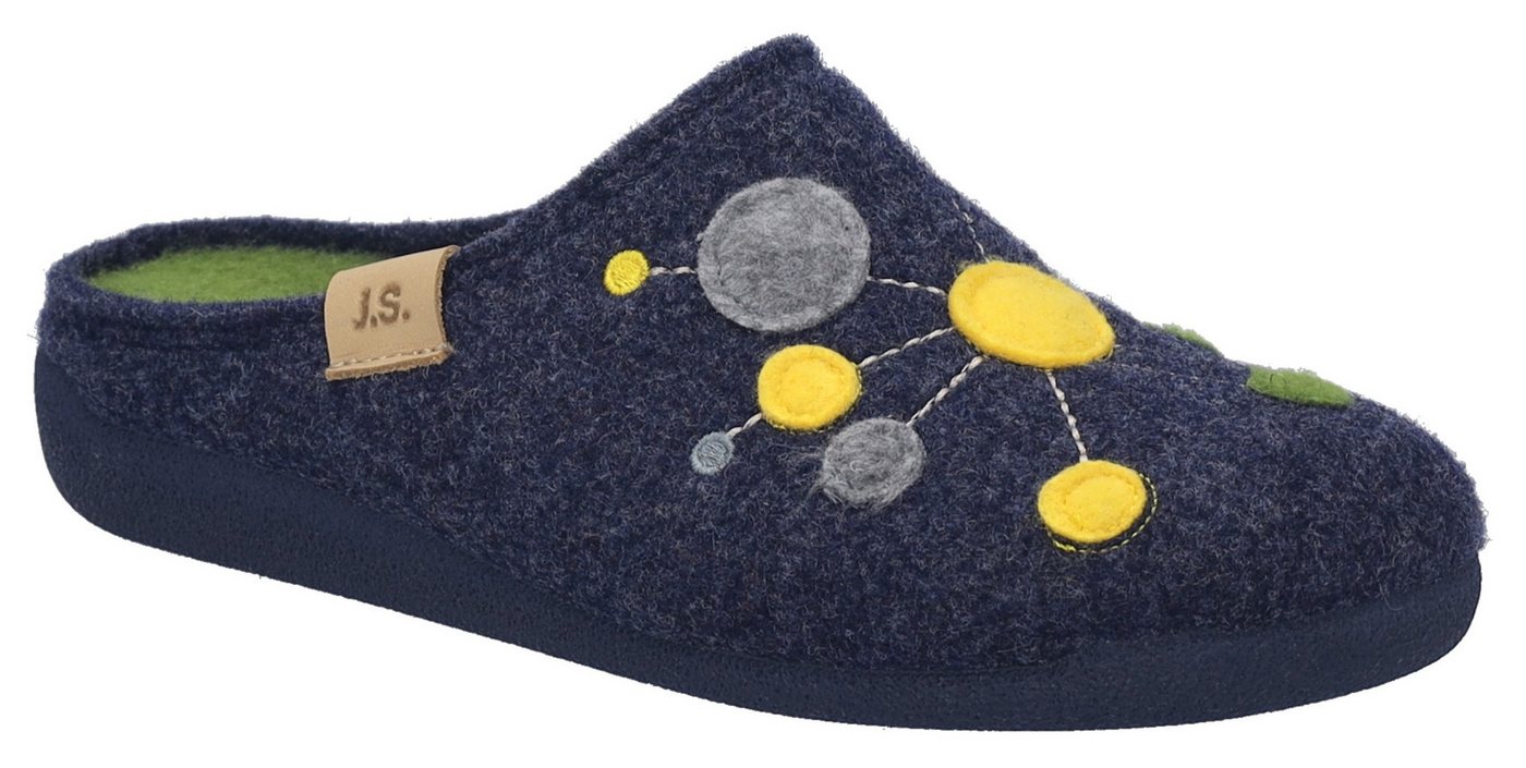Josef Seibel Cara 02 Hausschuh Pantoffel, Slipper mit bunter Verzierung
