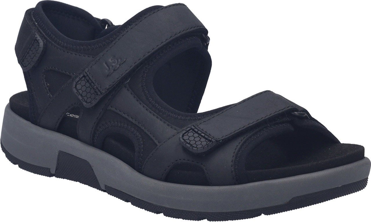 Josef Seibel Emeric 06 Trekkingsandale Sommerschuh, Bequemschuh mit Klettverschlüssen, H-Weite (schwarz)