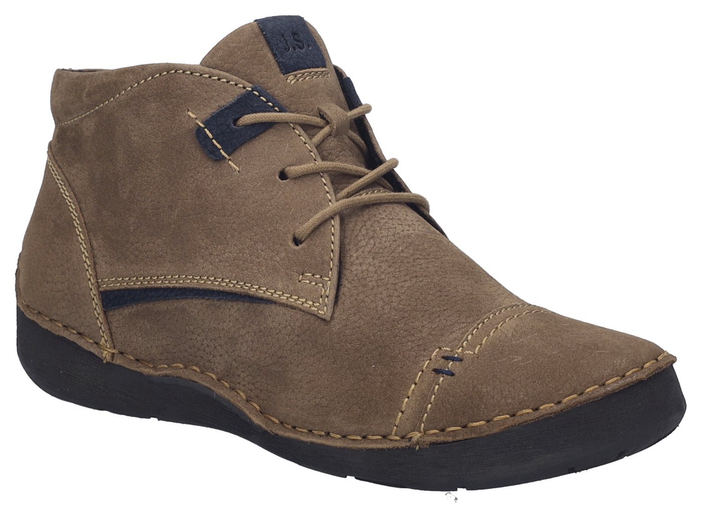 Josef Seibel Fergey 43 Schnürboots Boots, Komfortschuh mit Wechselfußbett aus Leder