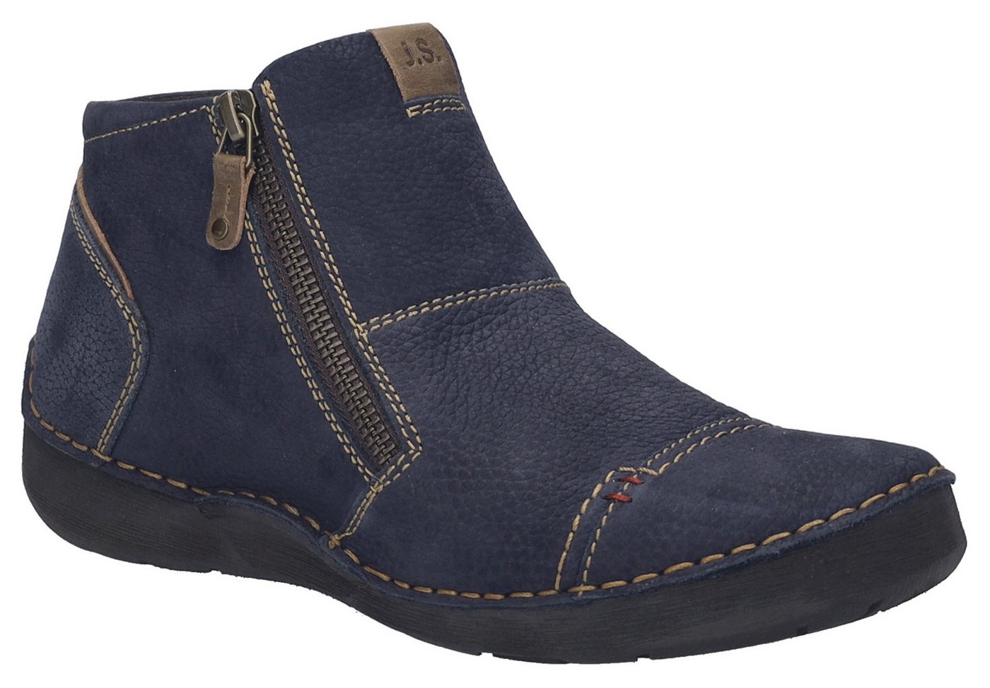 Josef Seibel Fergey 46 Keilstiefelette Boots, Komfortschuh mit Wechselfußbett aus Leder