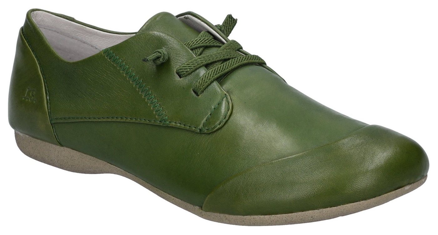 Josef Seibel Fiona 01 Slipper Komfortschuh, Schlupfschuh mit elastischer Zierschnürung (grün)