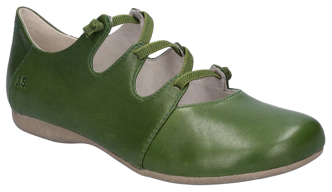 Josef Seibel Fiona 04 Riemchenballerina Slipper, Komfortschuh mit raffiniertem Gummizug, Weite G (weit) (grün)