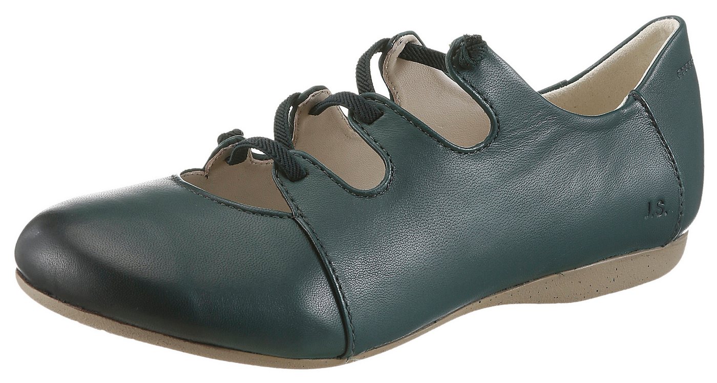 Josef Seibel Fiona 04 Riemchenballerina Slipper, Komfortschuh mit raffiniertem Gummizug, Weite G (weit) (petrol)