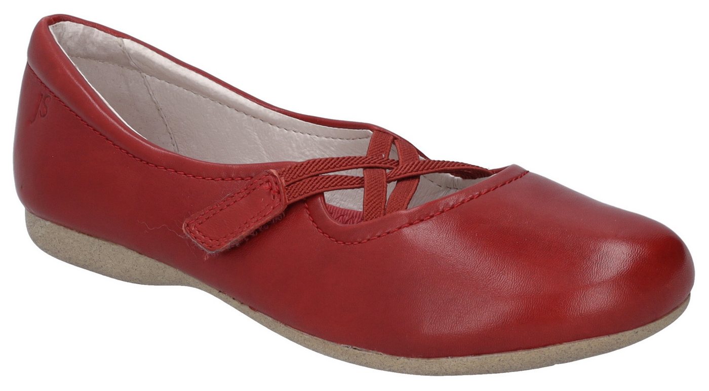 Josef Seibel Fiona 39 Riemchenballerina Festtagsschuh, Slipper, Komfortschuh mit überkreuztem Gummizug (rot)