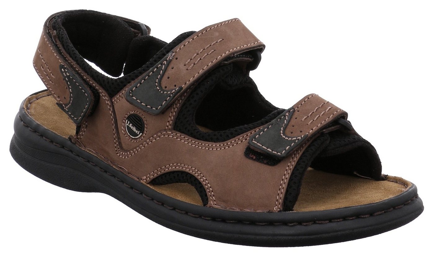 Josef Seibel FRANKLYN Sandale, Sommerschuh, Klettschuh, Freizeitsandale, mit Kontrastnähten (braun)