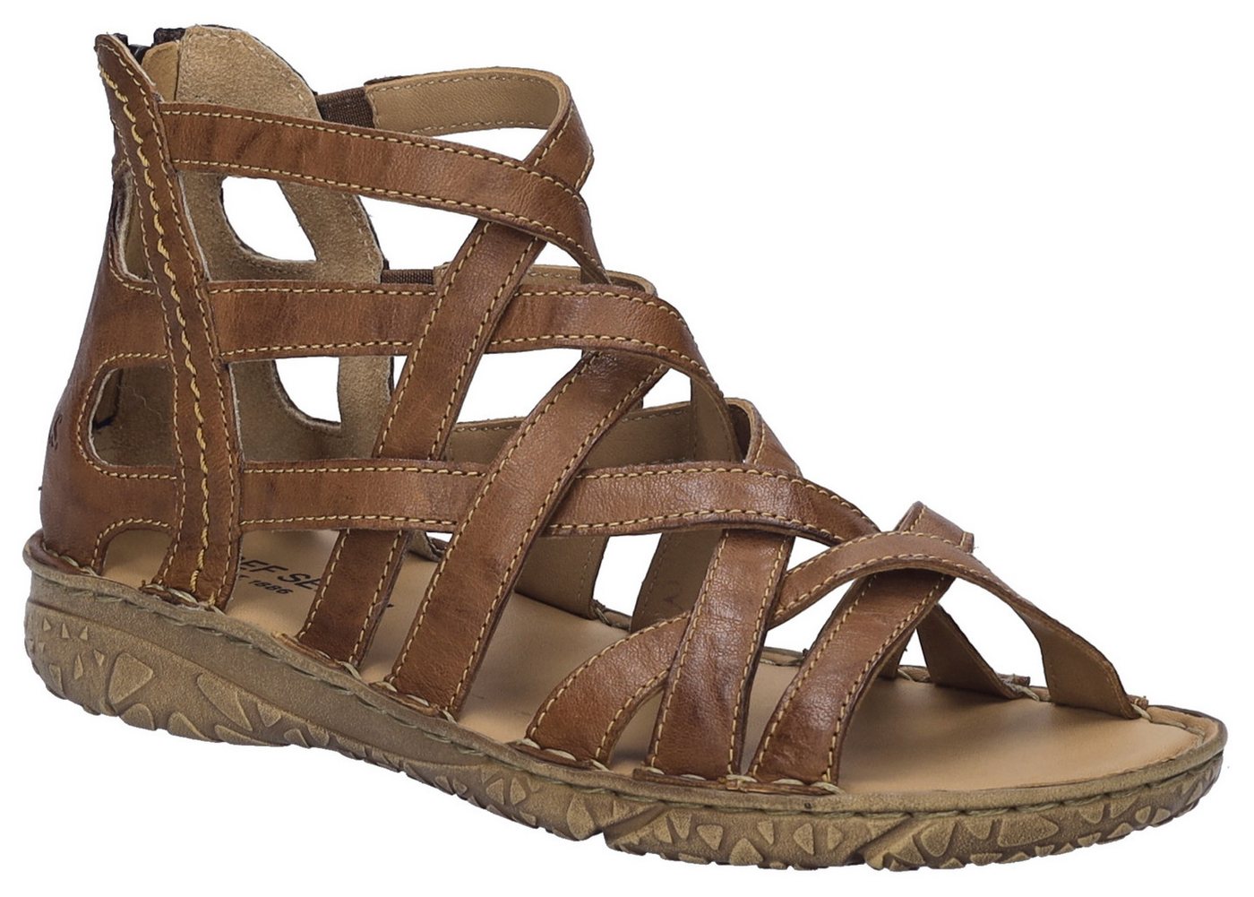 Josef Seibel Ivy 06 Sandale, Römdersandale, Sandalette, Riemchensandale mit Reißverschluss (braun)