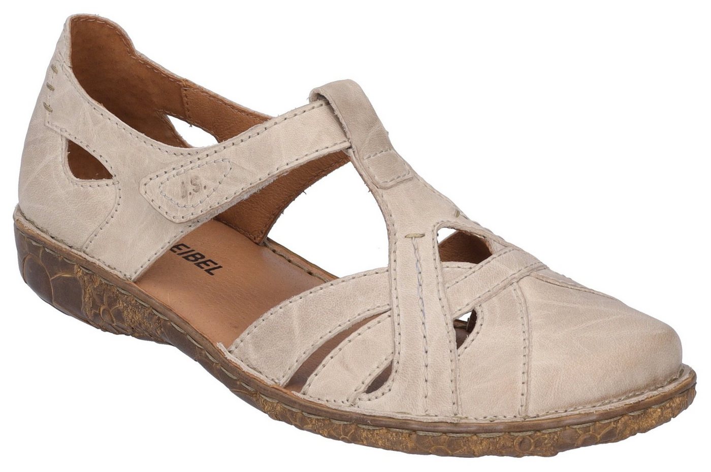 Josef Seibel ROSALIE 29 Klettschuh, Spangenschuh, Sandale, Komfortschuh mit modischer T-Spange (beige)