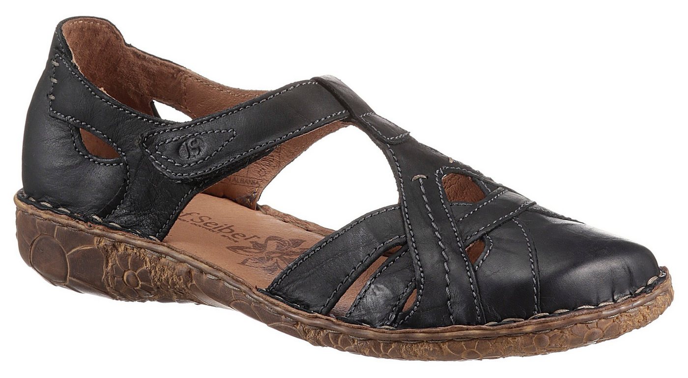 Josef Seibel ROSALIE 29 Klettschuh, Spangenschuh, Sandale, Komfortschuh mit modischer T-Spange (schwarz)