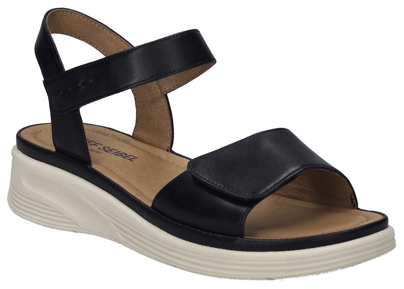 Josef Seibel Sevran 01 Sandale, Freizeitschuh, Keilsandale mit Klettverschluss