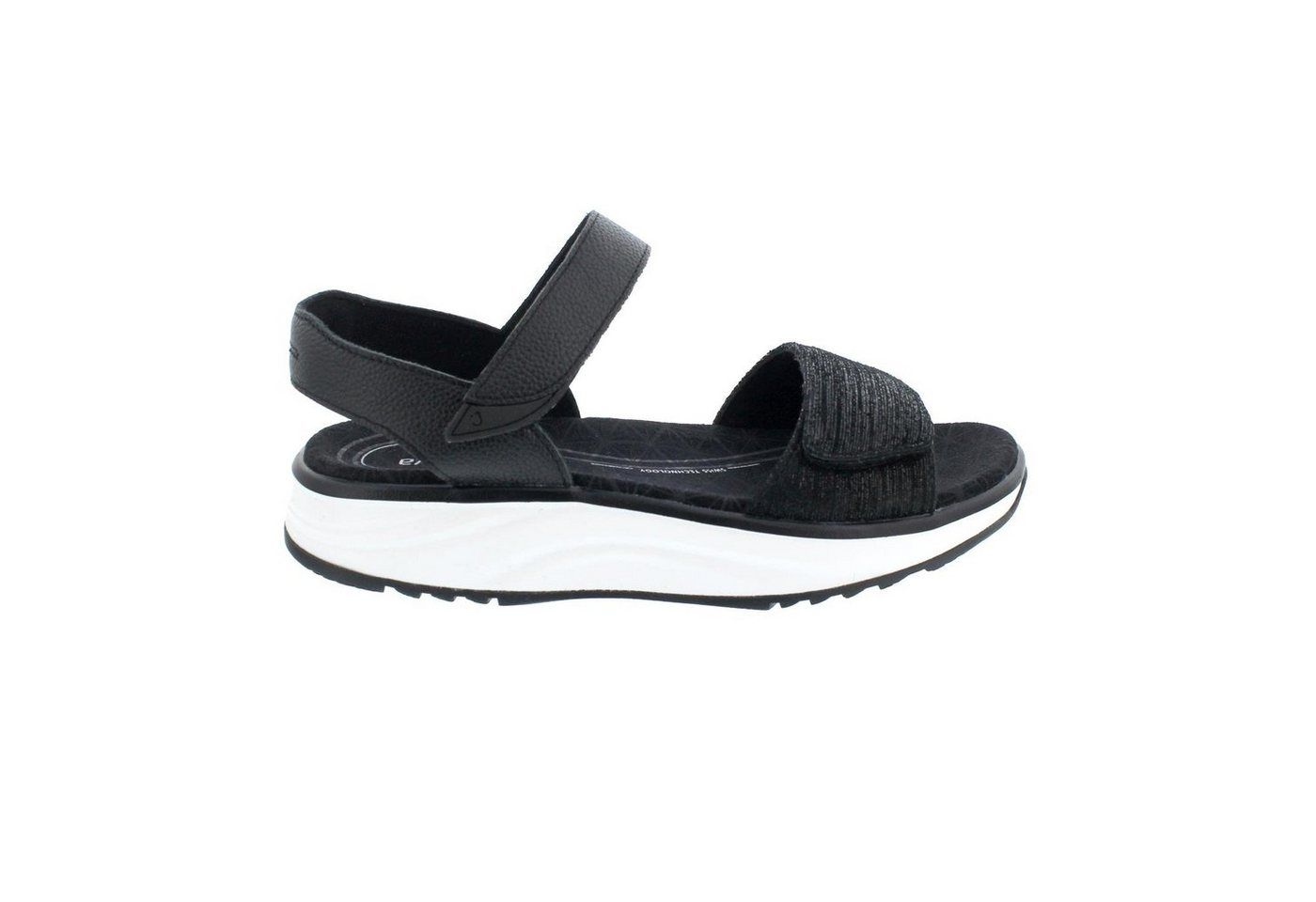 Joya Flores Black, Sandale, Full Grain Leather/Velour Leather, Active Sandale