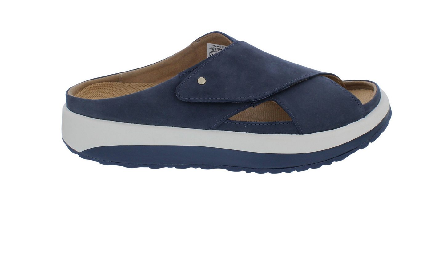 Joya Pantolette Alicante Blue JY106A, Nubukleder, Klettverschluss, Sen Pantolette