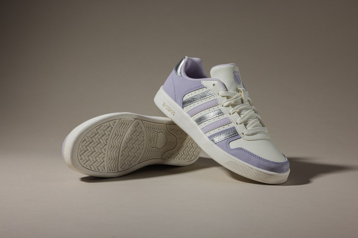 K-SWISS Court Palisades Sneaker (weiß/lila/silber)