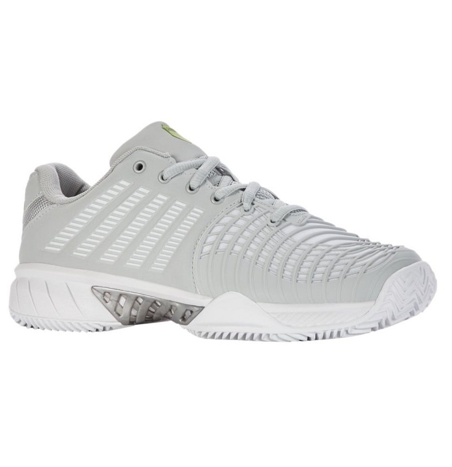 K-Swiss Performance Express Light 3 Clay/Sandplatz 2024 grau/weiss/limegrün Damen Tennisschuh