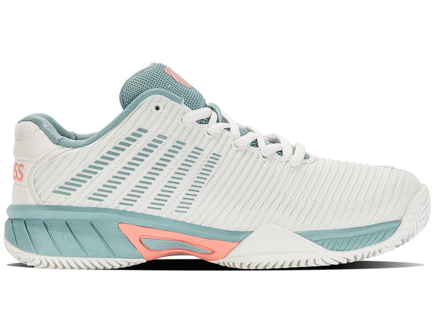 K-Swiss Performance Hypercourt Express 2 Clay/Sandplatz weiss/aquablau Kinder Tennisschuh