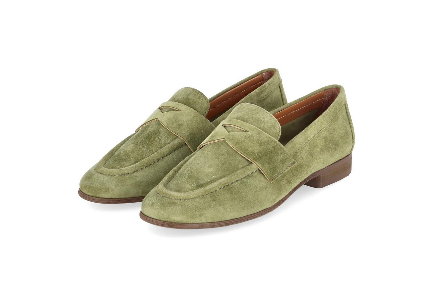 Kaerlek Aida 02 Kaky Damen Rauleder green Slipper