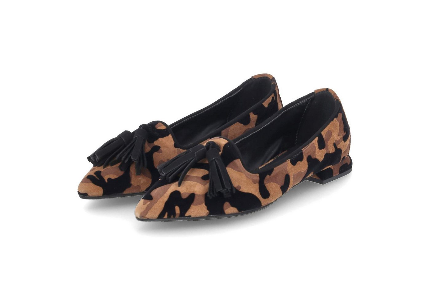 Kaerlek K132 Cuoio/Nero Damen Rauleder schwarz Ballerina