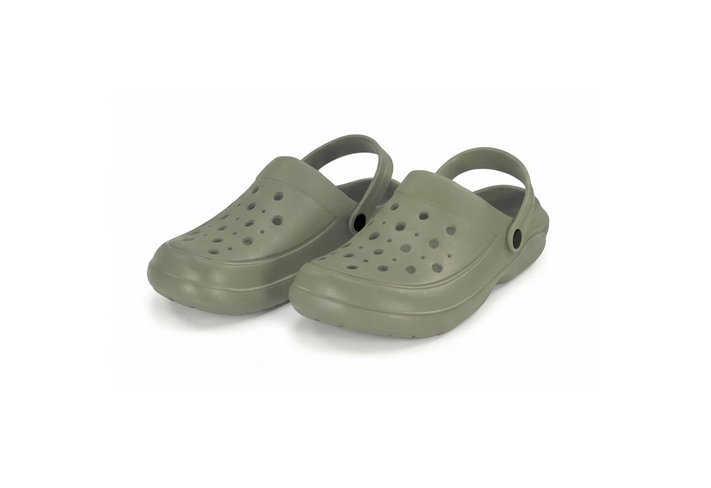 kamelshopping Clogs für Damen & Herren aus Kunststoff mit Fersenriemen Clog ideal als Gartenschuhe, Badeschuhe, Pantolette, Hausschuh etc. (grün)