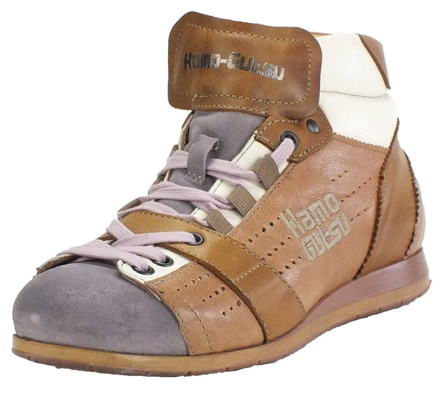 Kamo-Gutsu Damen Leder Halbschuhe Sneaker Wechselfussbett