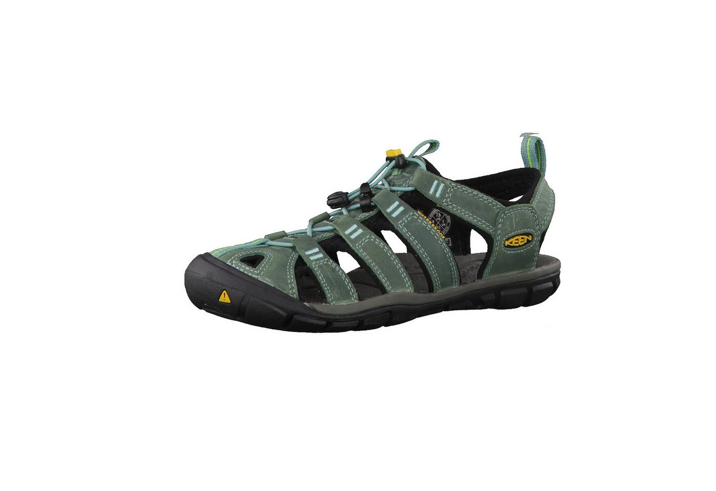 Keen Damen Sandale Clearwater CNX Leder Trekkingsandale (blau/gelb)