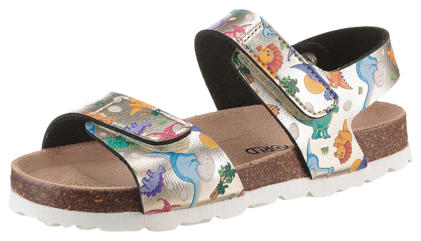 KIDSWORLD Dinos Riemchensandale Klettschuh, Sommerschuh, Sandalette mit ergonomisch geformtem Fußbett