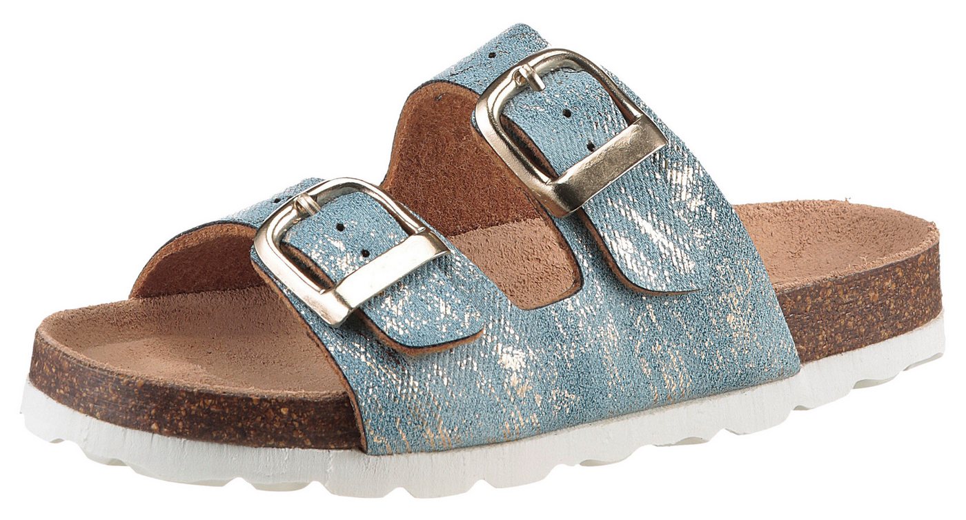 KIDSWORLD Pantolette Sommerschuh, Strandschuh, Urlaubschuh, Hausschuh mit Schnallen