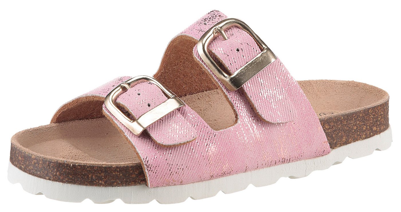 KIDSWORLD Pantolette Sommerschuh, Strandschuh, Urlaubschuh, Hausschuh mit Schnallen