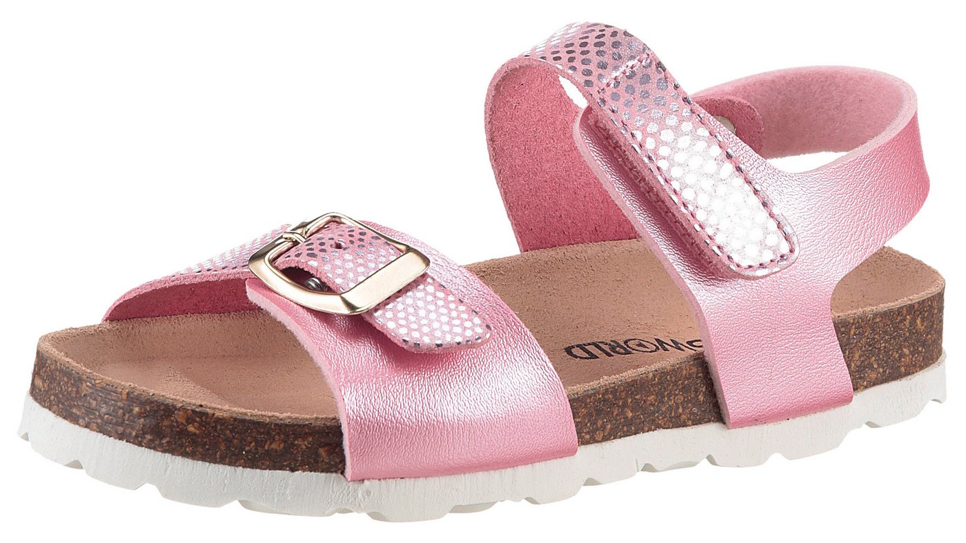 KIDSWORLD Riemchensandale Sommerschuh, Klettschuh, Urlaubschuh, Strandschuh in Metallic-Optik