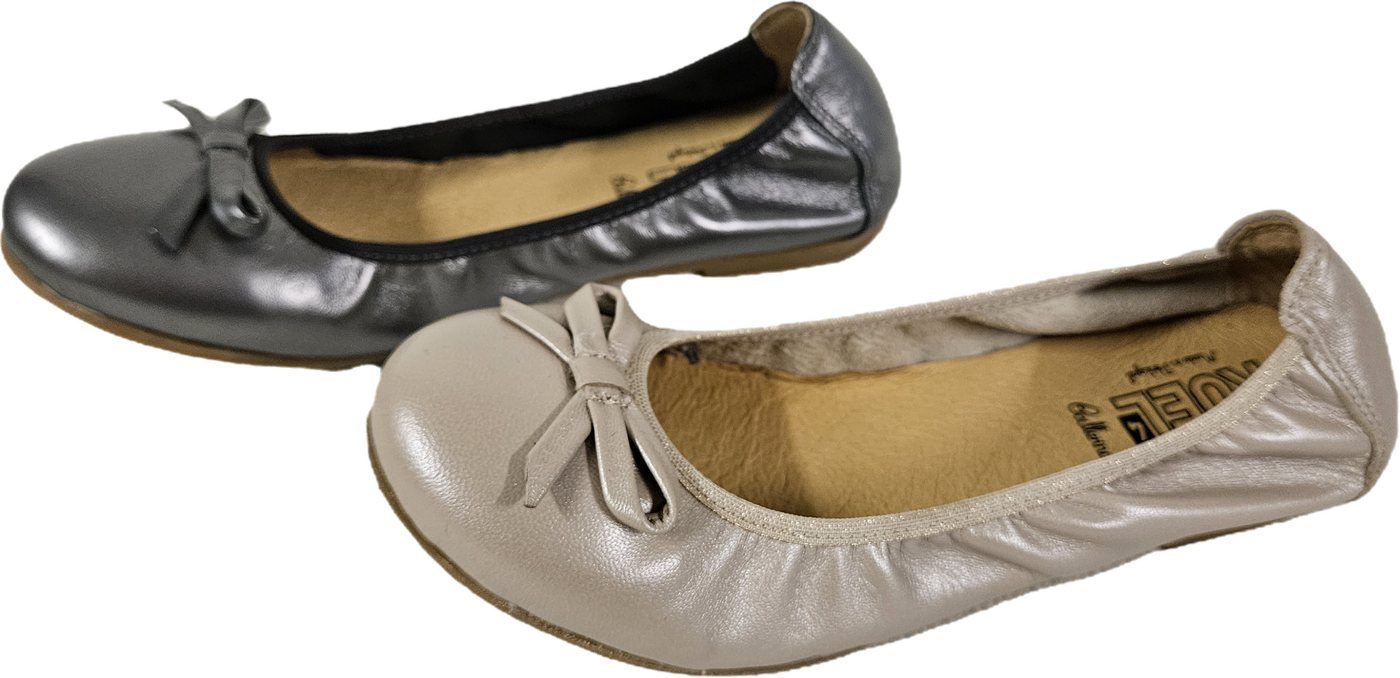 Koel Casiop Mädchen Leder Slip On Schuhe runde Zehen Ballerina aus echtem Leder