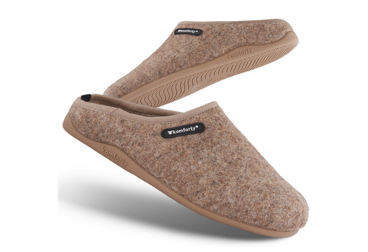 Komforty Hausschuhe Damen Herren für drinnen & draußen aus Wolle Hausschuh (Paar, Natürliche Wolle, Natürlicher Kautschuk, Warme Füße, Komforty) Natürliche Wolle, Made in Spain