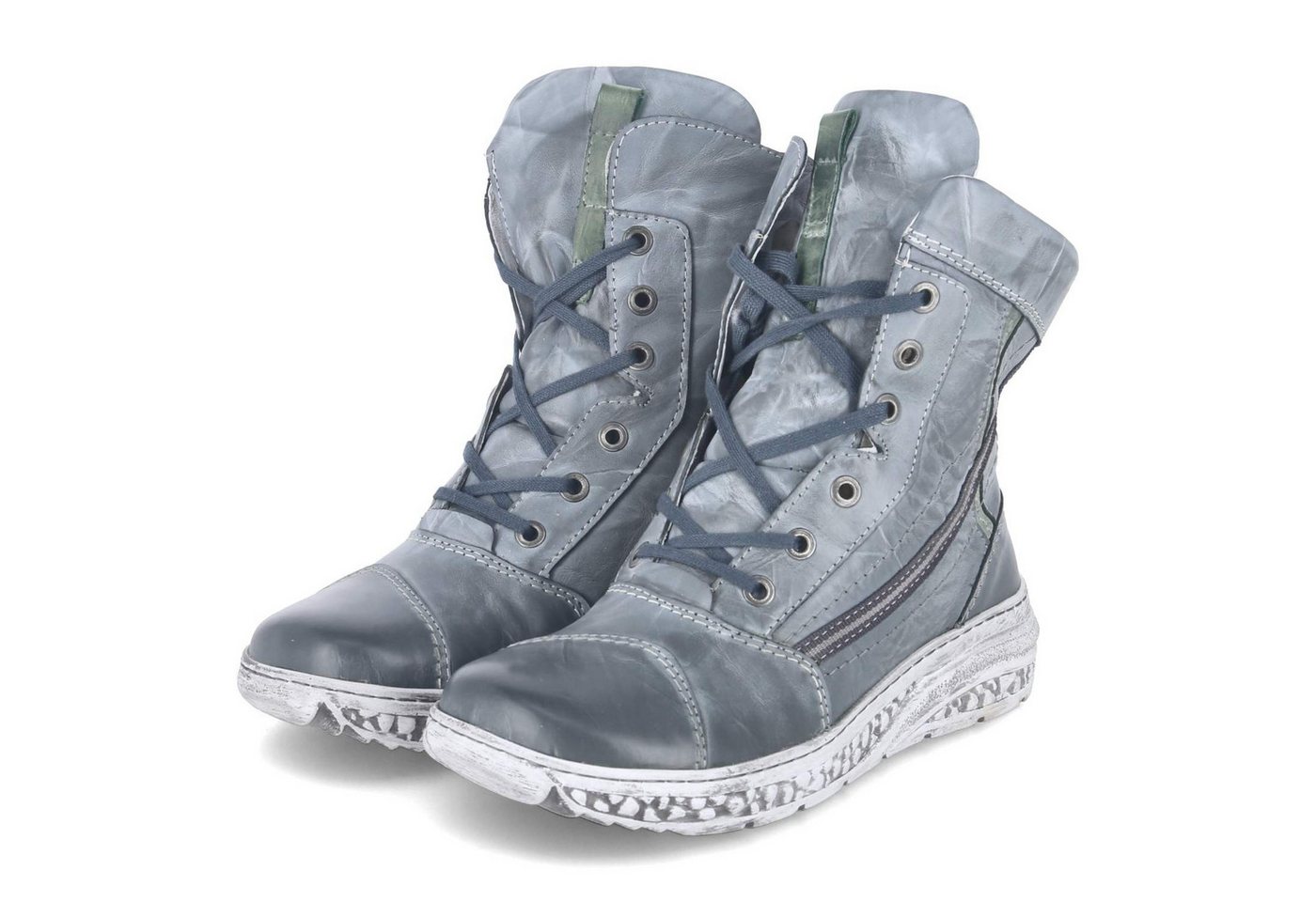 KRISBUT 3297-1 BSF Damen Glattleder blau Winterstiefel