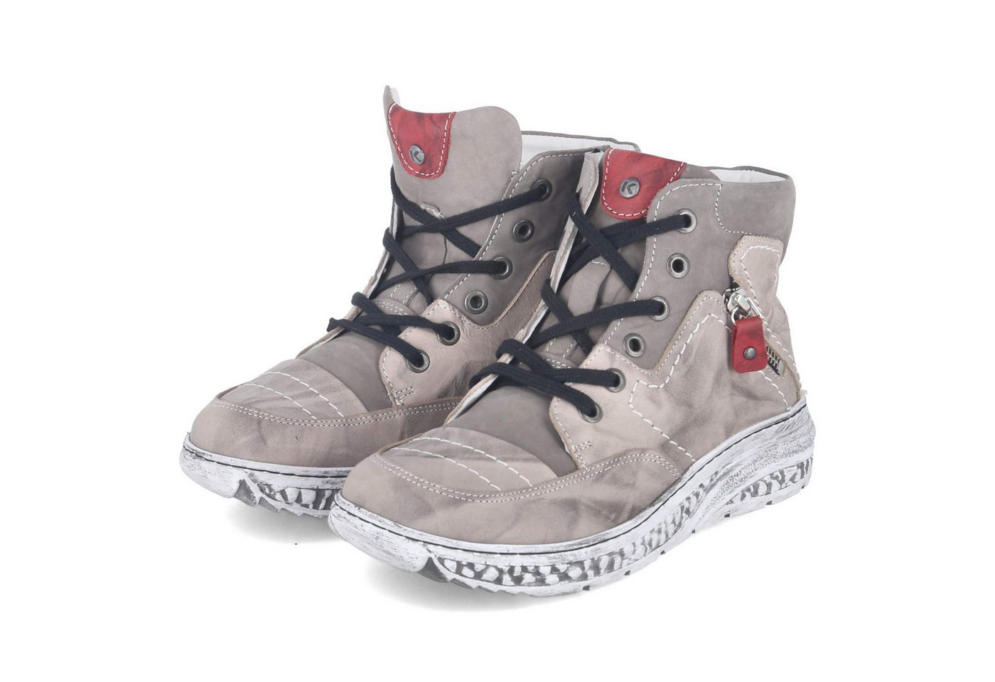 KRISBUT 3298-3 PO Damen Glattleder grau Schnürstiefel