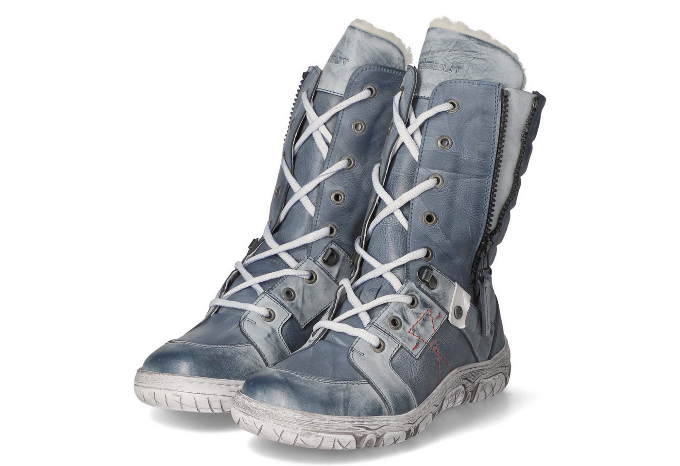 KRISBUT 3310-1 BSF Damen Glattleder blau Winterstiefel