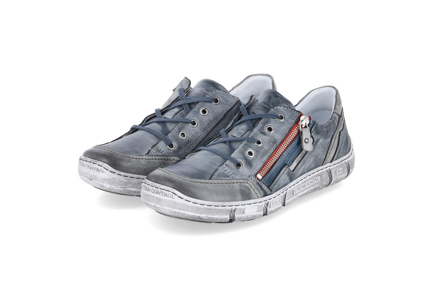 KRISBUT 5362-19 Herren Glattleder grau-kombi Schnürschuh