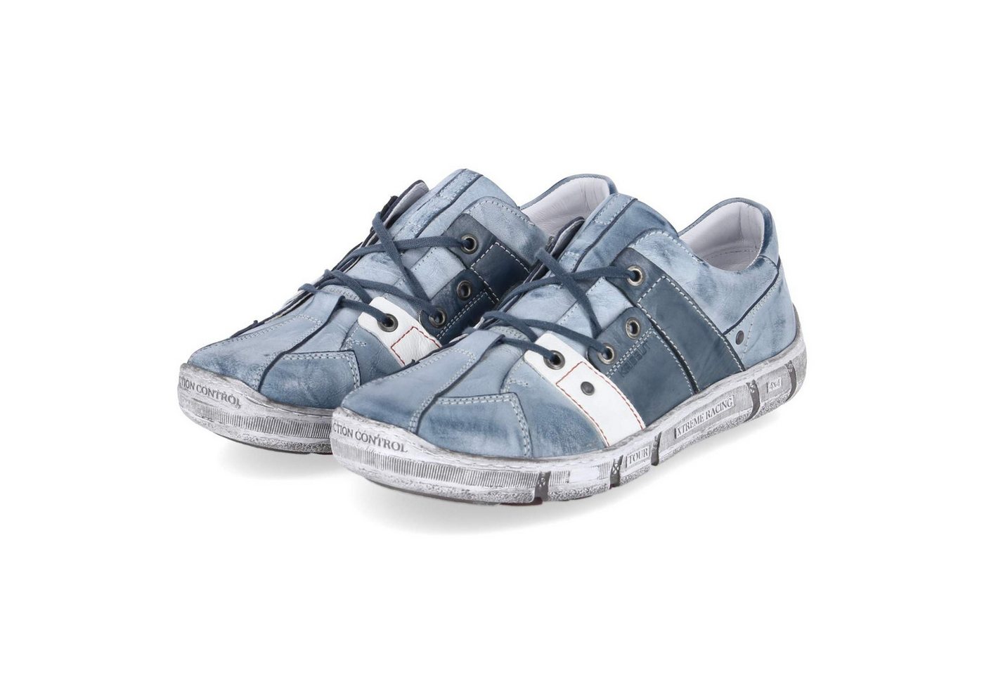 KRISBUT 5770-3 Herren Glattleder blau-kombi Schnürschuh