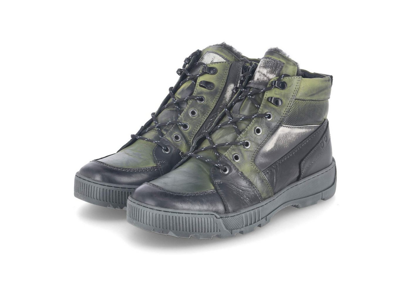 KRISBUT 6510-8 BSF Herren Glattleder grün Schnürstiefel