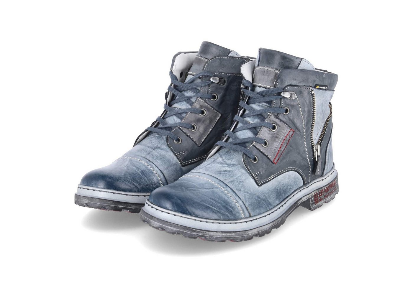 KRISBUT 6879A-4 BSF Herren Glattleder blau Schnürstiefel