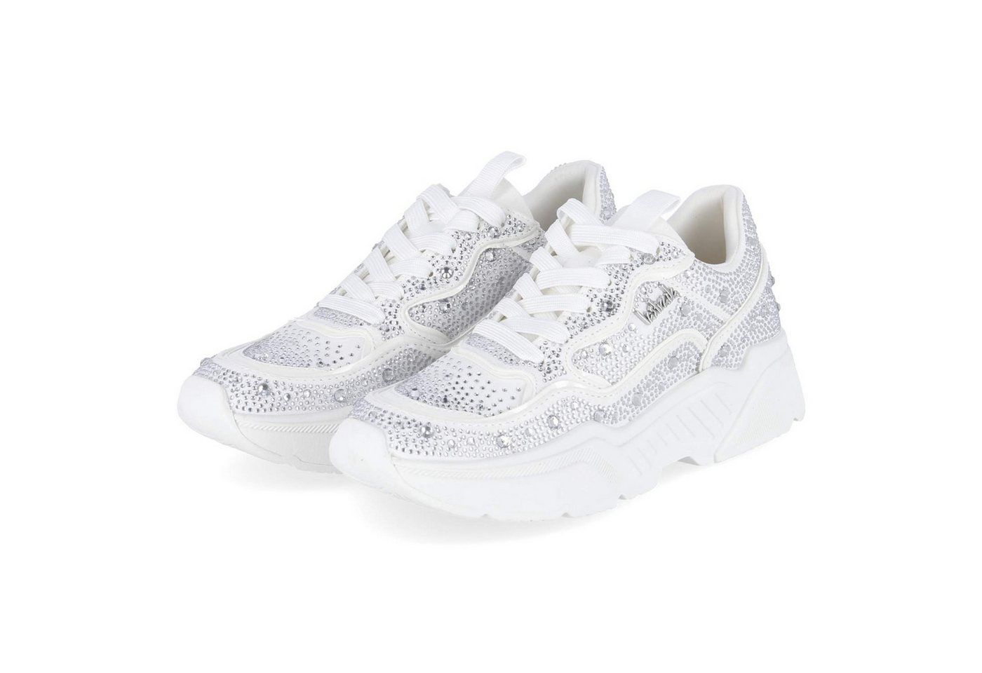 la strada 2211242 2204 Damen Textil & Synthetik weiss Schnürschuh