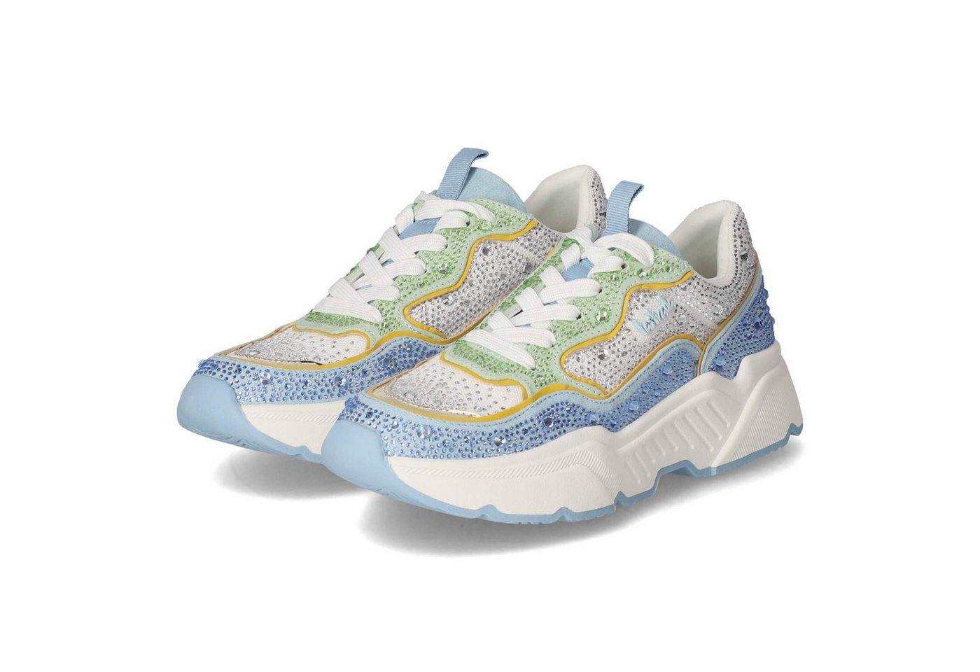 la strada 2211242 2261 Damen Textil & Synthetik hellblau Schnürschuh