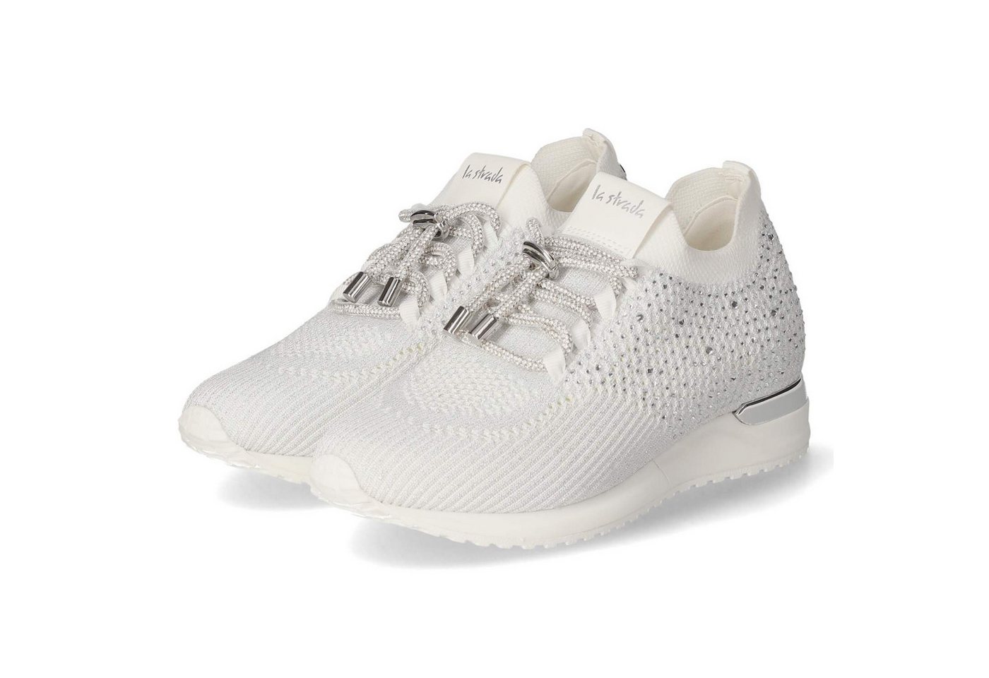 la strada 2400409 4504 Damen Textil weiss Schnürschuh