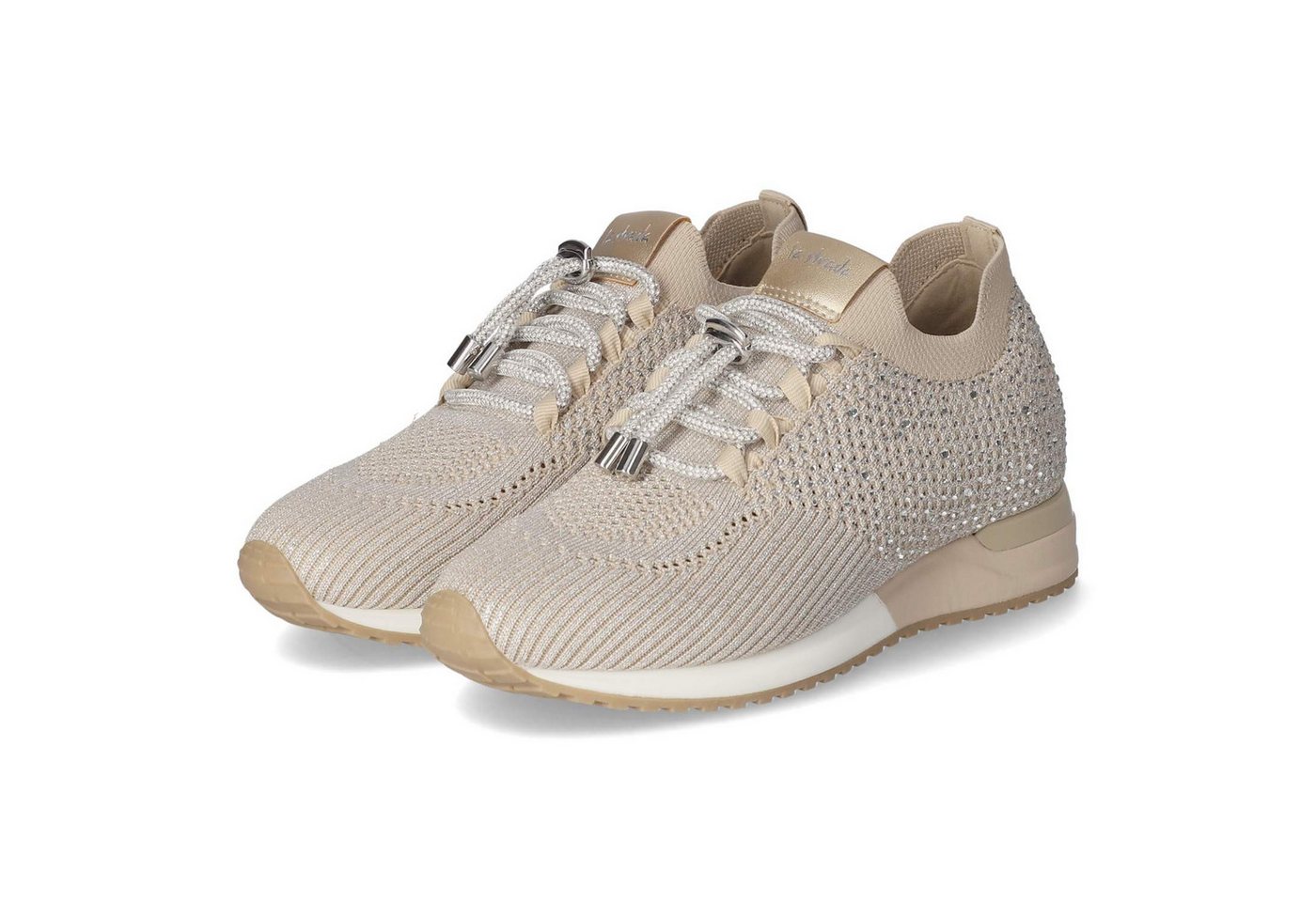 la strada 2400409 4522 Damen Textil beige Schnürschuh