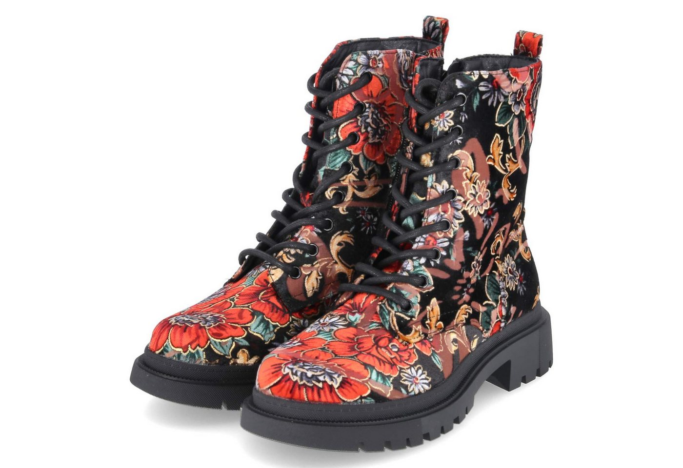 la strada 2405206 4601 Damen Textil schwarz Schnürstiefel