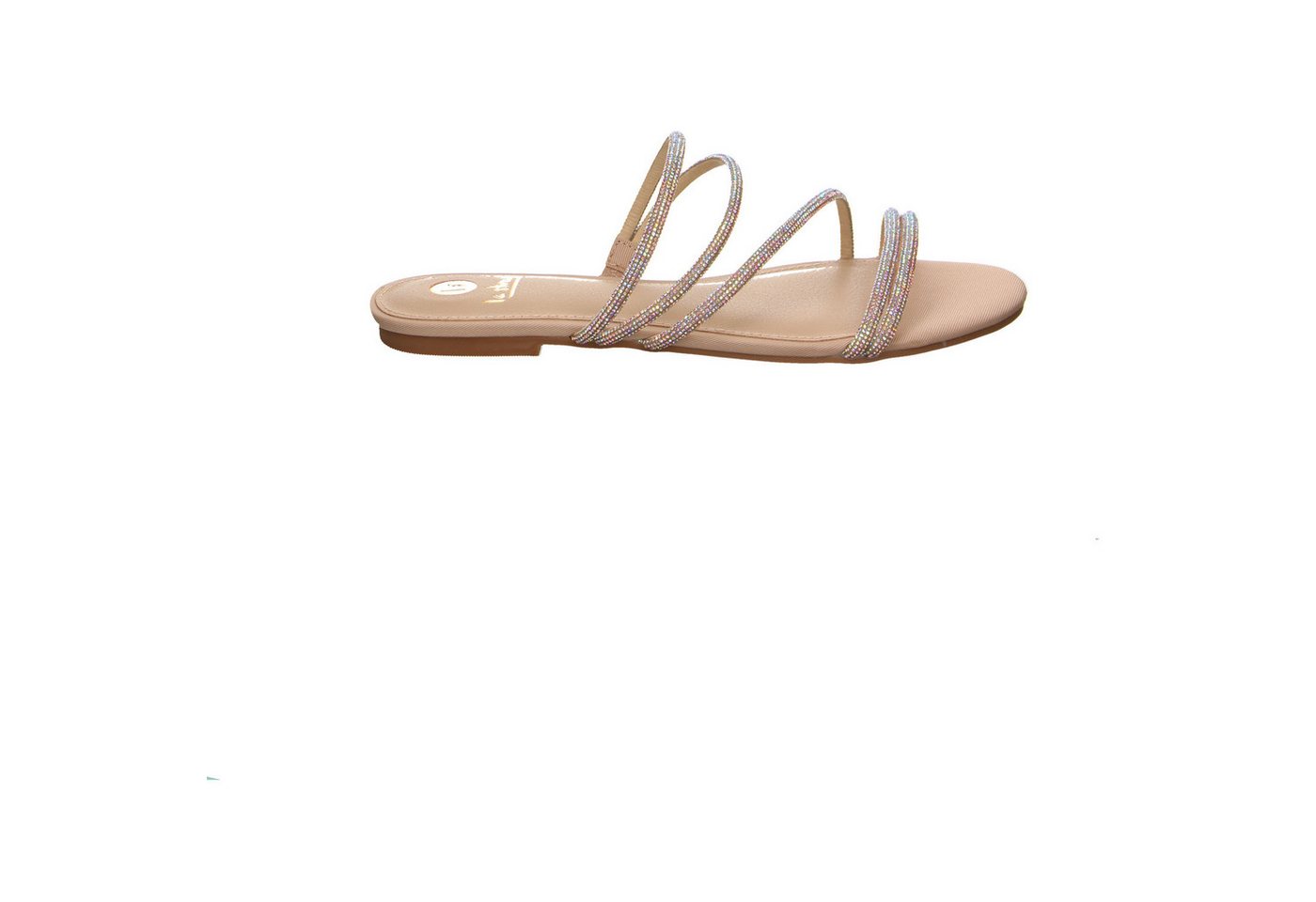 la strada Metallic, Glanzleder Pantoletten braun Zehentrenner