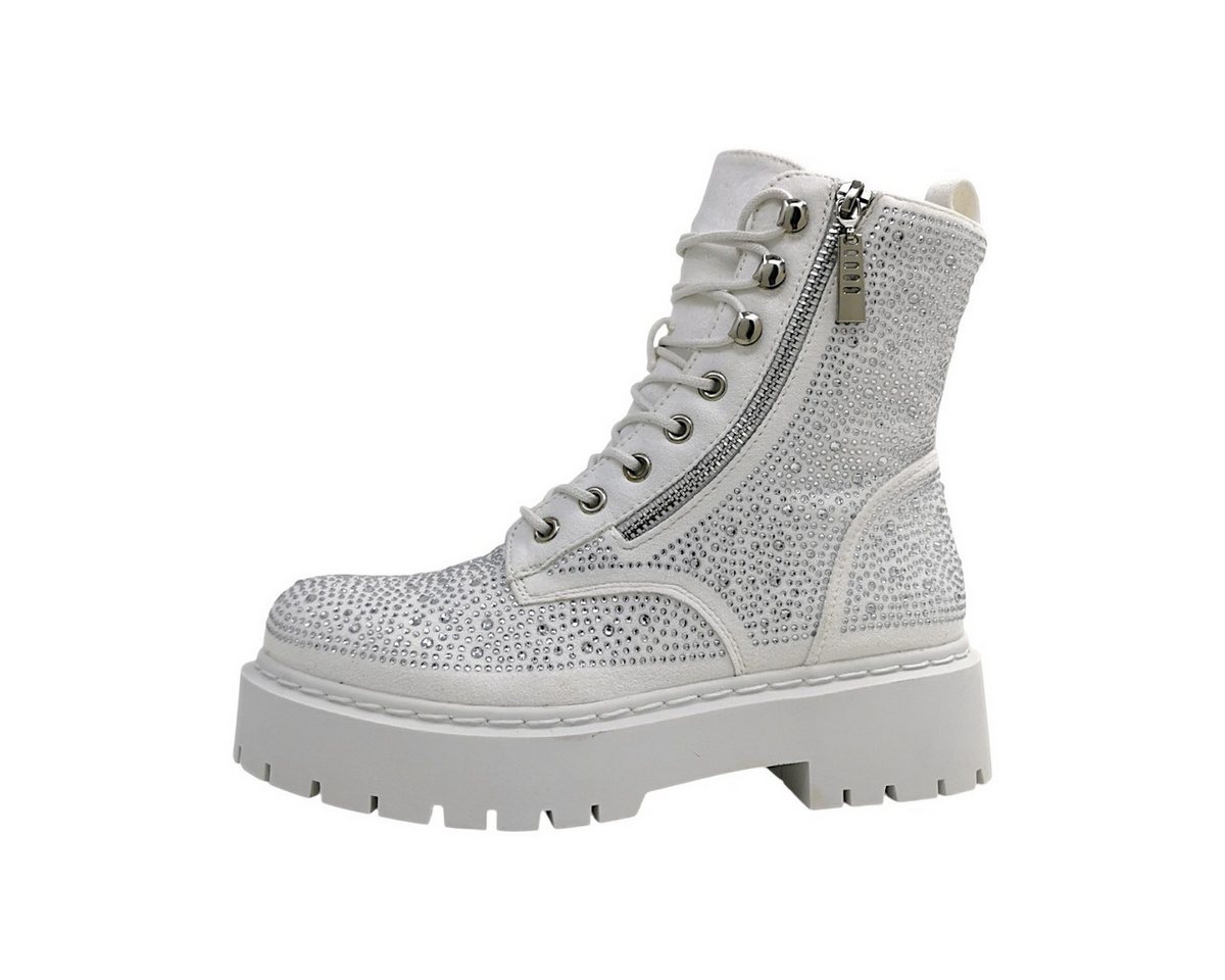 la strada Schnürstiefel Schnürstiefelette (weiß)