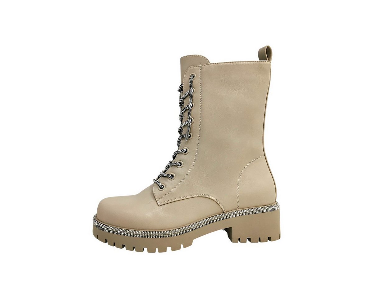 la strada Schnürstiefel Schnürstiefelette (beige)